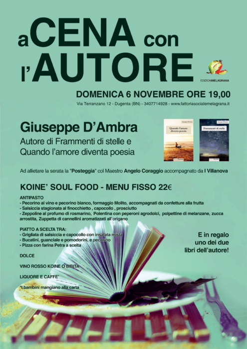 A cena con l'autore Giuseppe D'Ambra